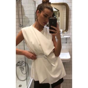 Elegant COS white drape top - size medium
